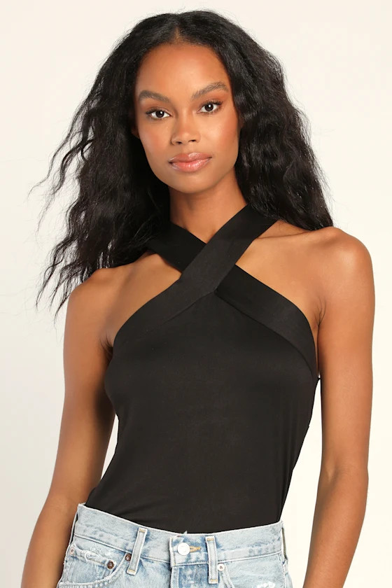 Zella Black Cross-Front Top | Lulus (US)