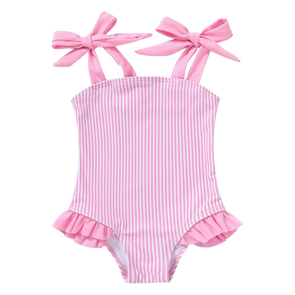 YOUNGER TREE Toddler Swimsuit Girl Color Block Stripe One-Piece Swimwear Baby Girl Bathing Suits | Amazon (US)