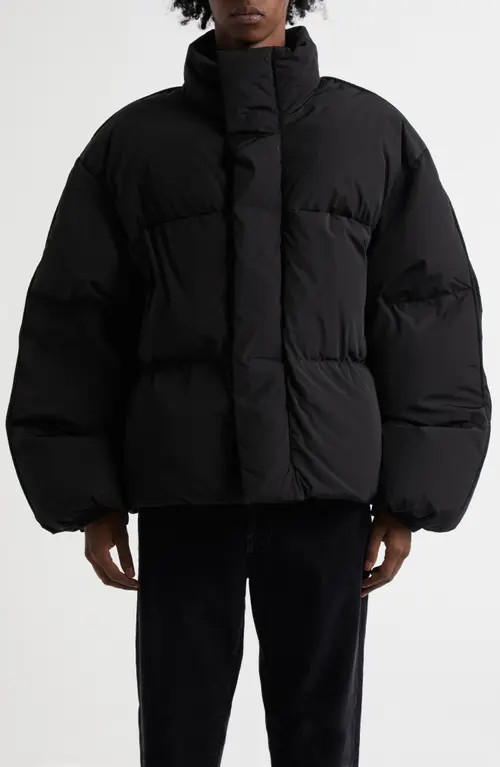 Acne Studios Sprayed Print Down Puffer Jacket in Black at Nordstrom, Size 40 Us | Nordstrom