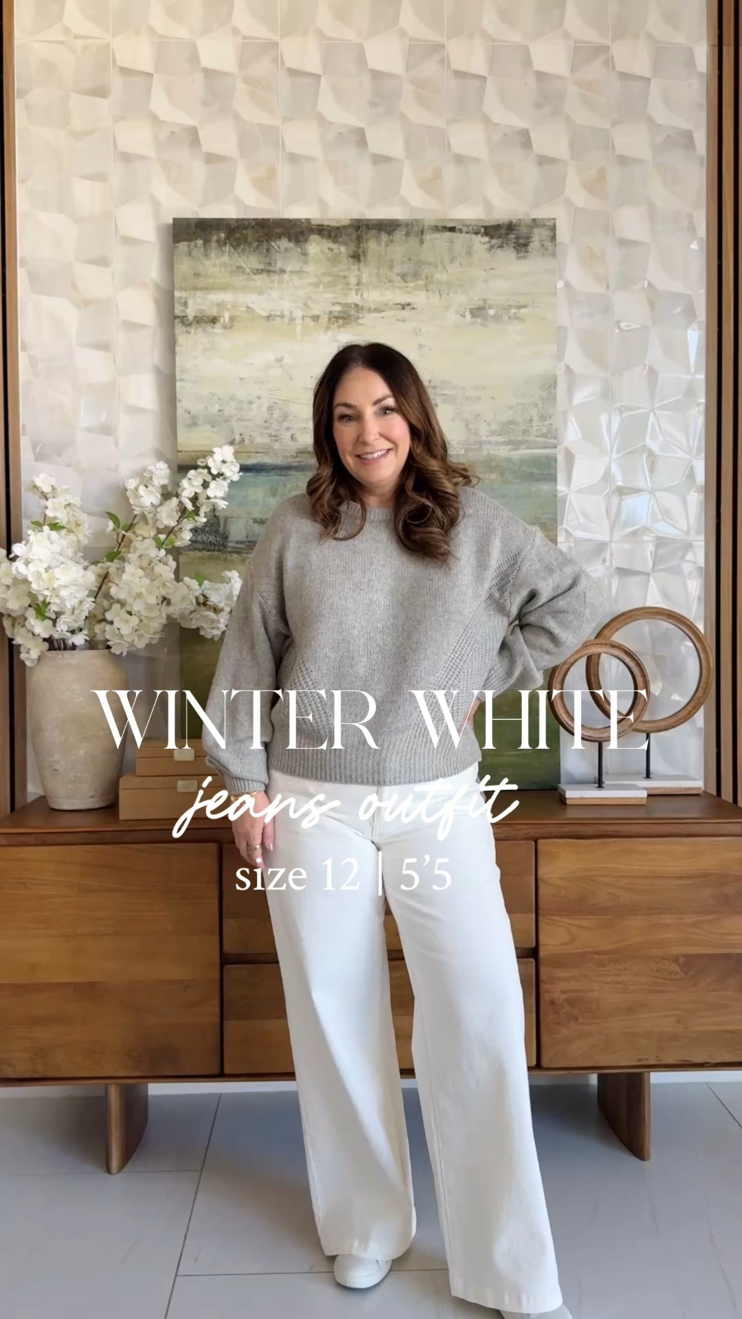 White jeans outfit wearing 31 in jeans, large in wool sweater 

#LTKOver40 #LTKMidsize #LTKSeasonal
