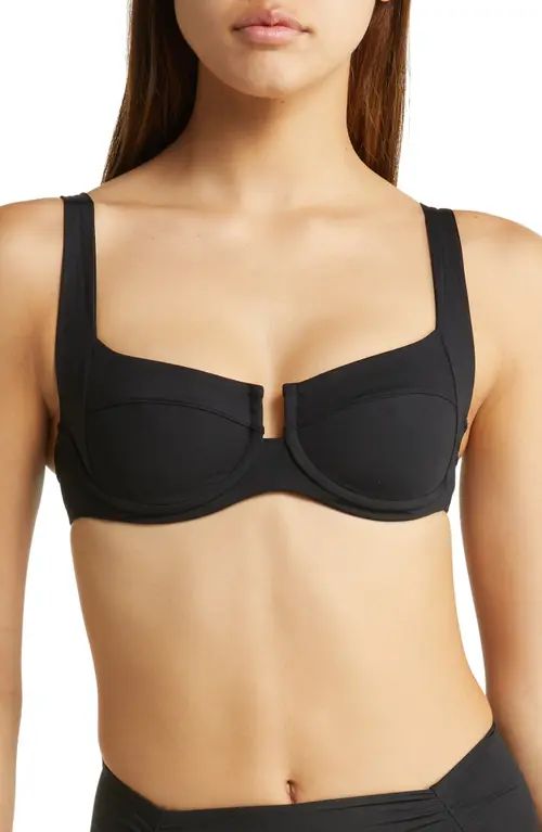 L Space Camellia Underwire Bikini Top in Black at Nordstrom, Size Dd | Nordstrom