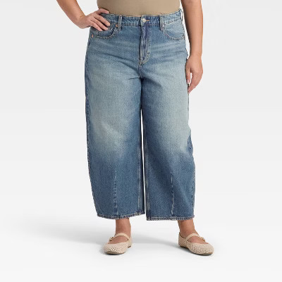 Women's High-Rise Easy Barrel Ankle Jeans - Universal Thread™ Medium Wash 6 Long | Target