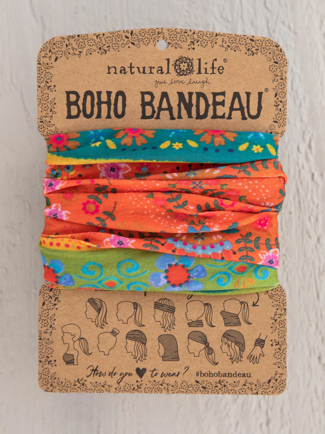 Full Boho Bandeau® Headband - Pink Watercolor Patchwork | Natural Life