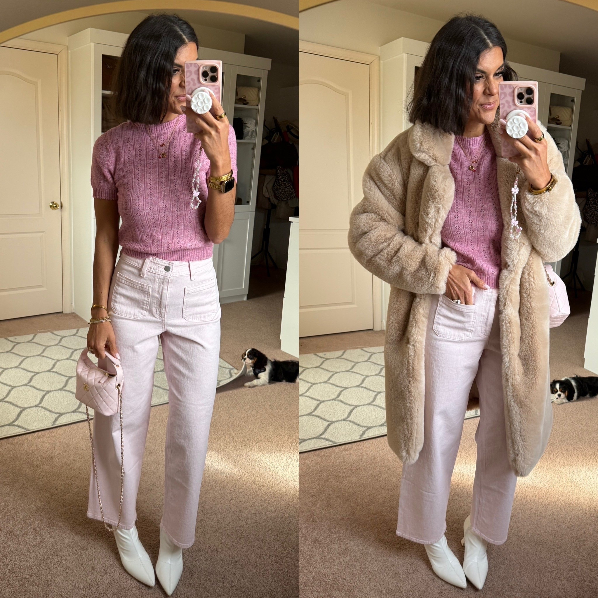 Today’s fit! Size xs in sweater, size small in coat, size 2 in jeans 
Boots tts 

#LTKSeasonal #LTKgrwm #LTKValentine