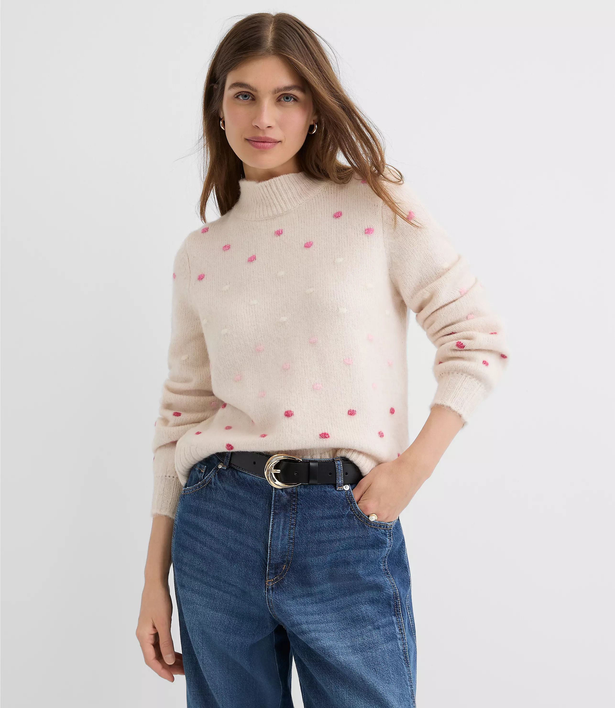 Bobble Mock Neck Sweater | LOFT