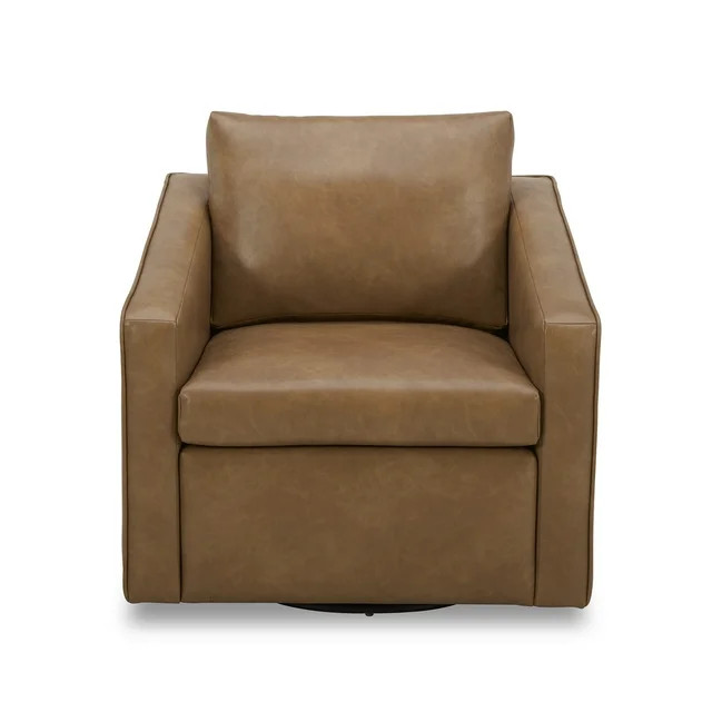 Better Homes & Gardens Steele Swivel Chair, Camel Faux Leather | Walmart (US)
