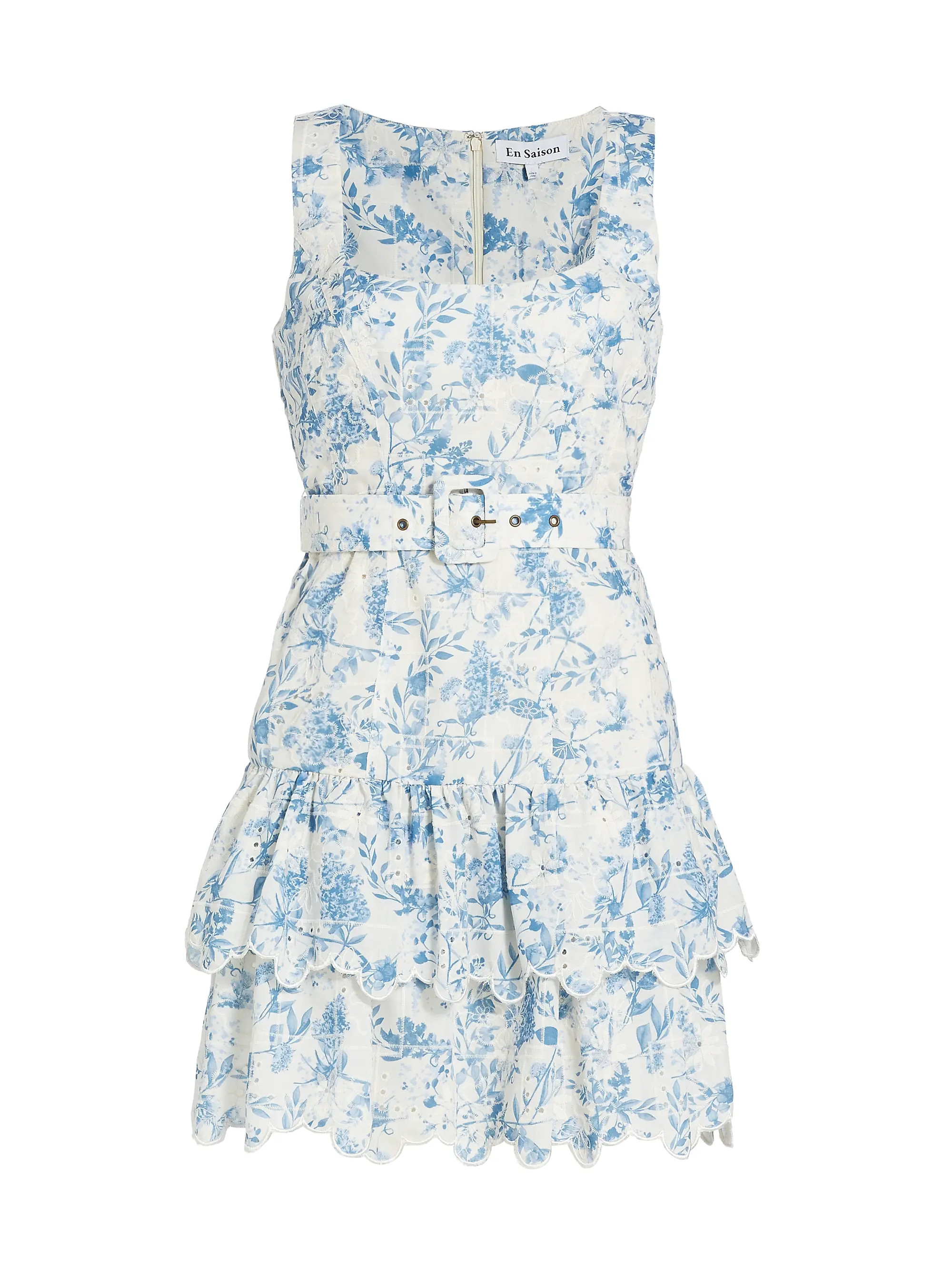 Davina Floral Eyelet Belted Minidress | Saks Fifth Avenue