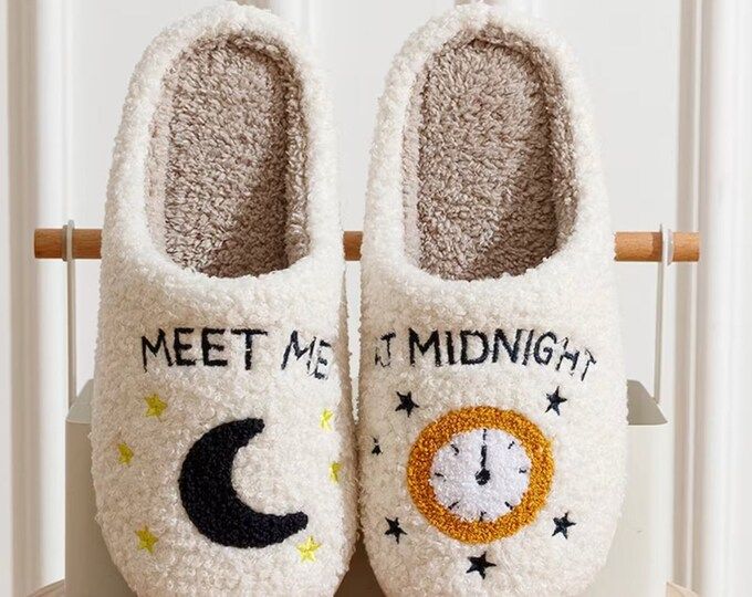 Meet Me at Midnight Slippers Taylor Slippers Cozy Fuzzy - Etsy | Etsy (US)