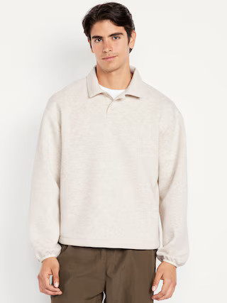 Bounce Fleece Oversized Polo Sweatshirt | Old Navy (US)