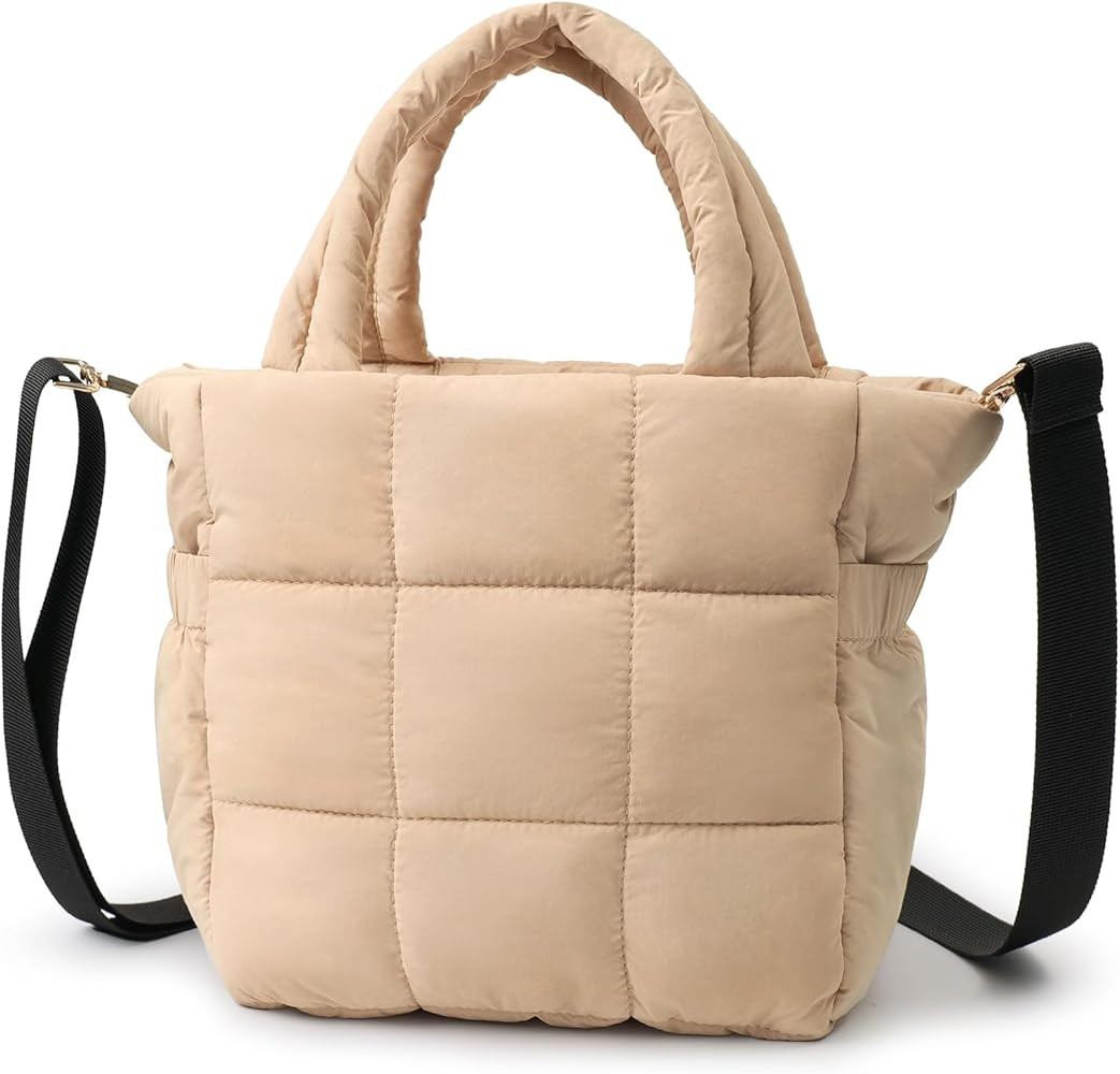 NAARIIAN Women Puffer Tote Bag Top Handle Lightweight Handmade Waterproof Nylon Puffy Shoulder Du... | Amazon (US)