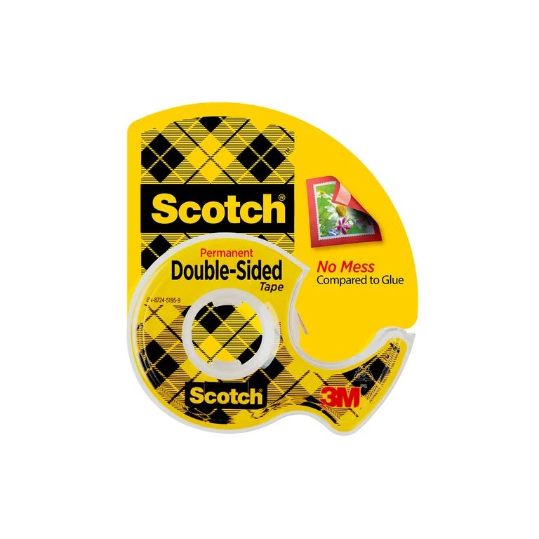 Scotch Double Sided Tape, Permanent, 1/2 in. x 400 in., 1 Dispenser | Walmart (US)