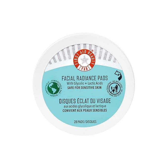 First Aid Beauty - Facial Radiance Pads with Glycolic & Lactic Acids, Daily Exfoliating Pads with... | Amazon (US)