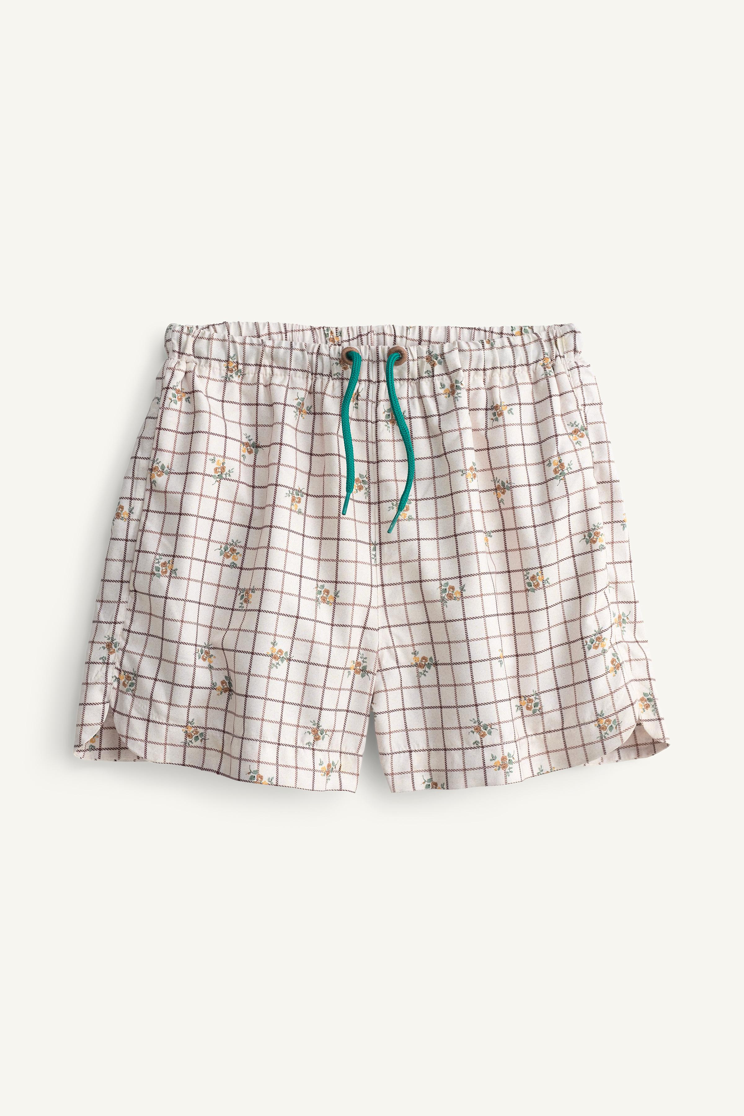PLAID AND FLORAL LIMITED EDITION SWIM SHORTS | Zara US