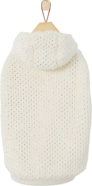 FRISCO Plush Fur Dog & Cat Hoodie, Gold Dotted, Small - Chewy.com | Chewy.com