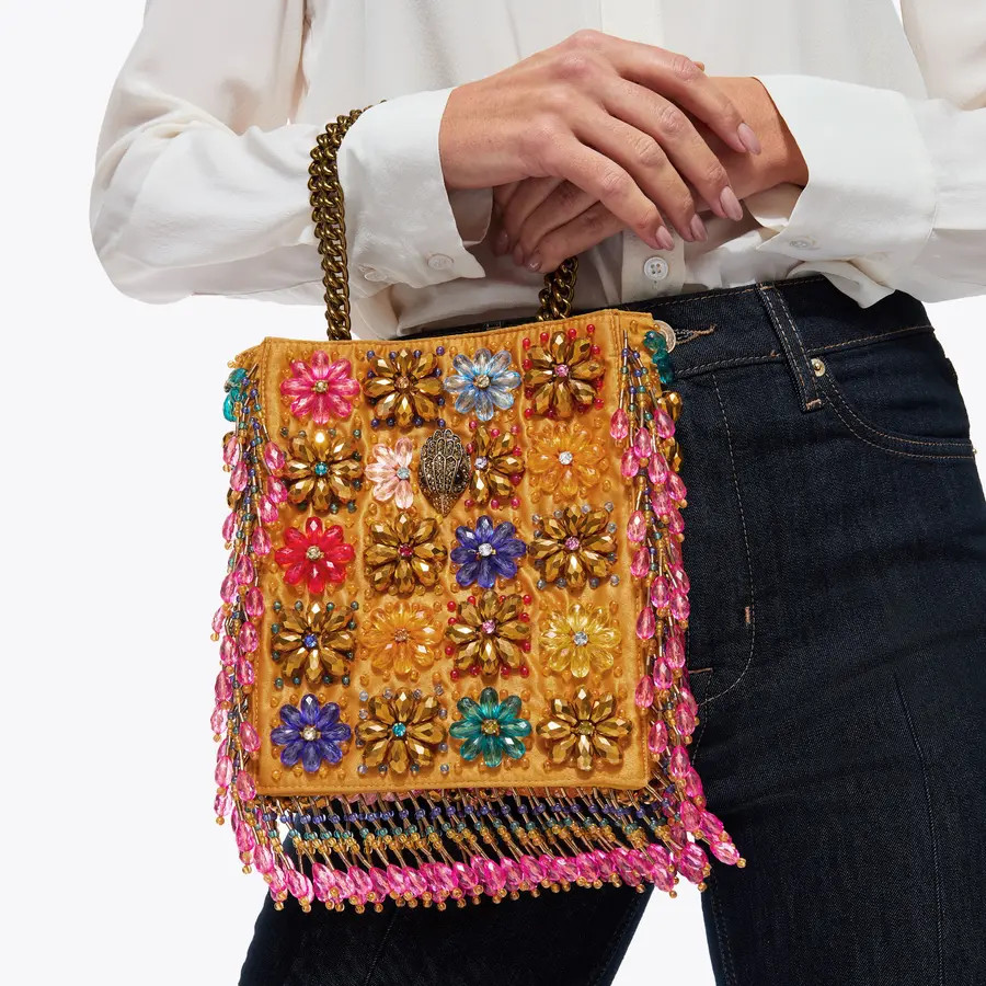 mini beaded tote bag | Kurt Geiger US