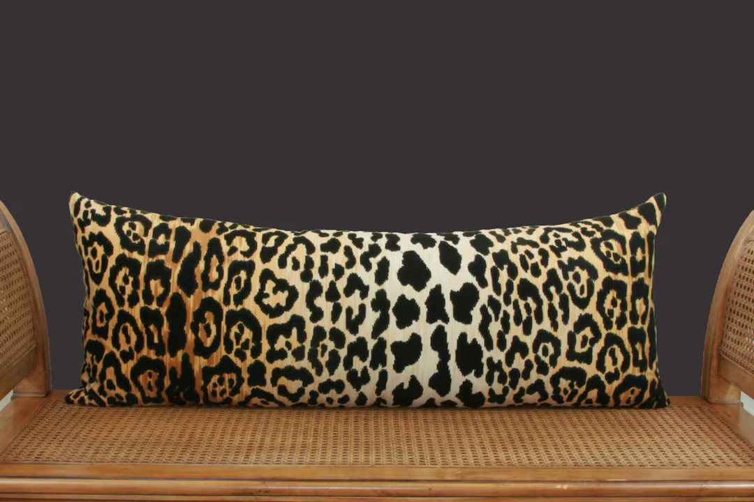 Leopard Velvet Lumbar Pillow Cover Extra Long Lumbar Pillow Braemore Jamil Large Lumbar 10x28 12x... | Etsy (US)