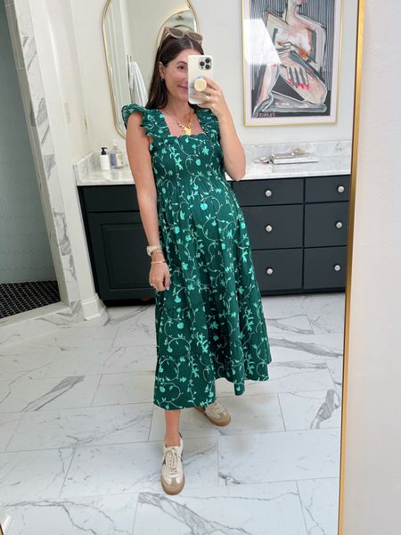OOTD 💚 because you can’t ever go wrong with a nap dress 👏🏻 I wear an xs in the dress and go half a size up in the sneakers 

#LTKSeasonal #LTKBump #LTKBaby