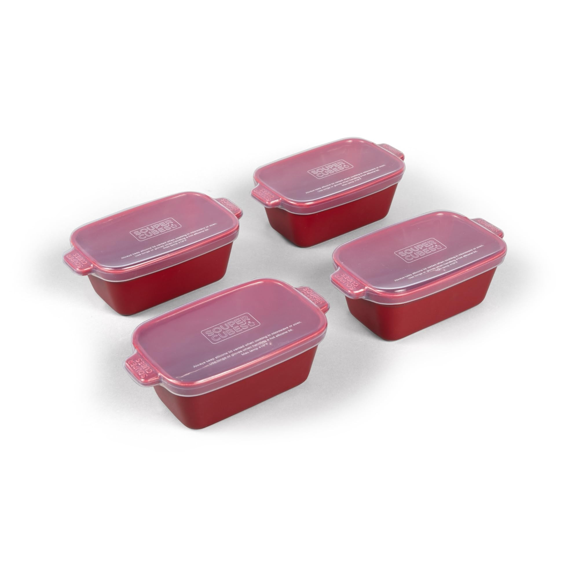 Souper Cubes Stoneware - Small Ceramic 5" x 3" Baking Dish with Silicone Covers, Small Baking Dis... | Amazon (US)