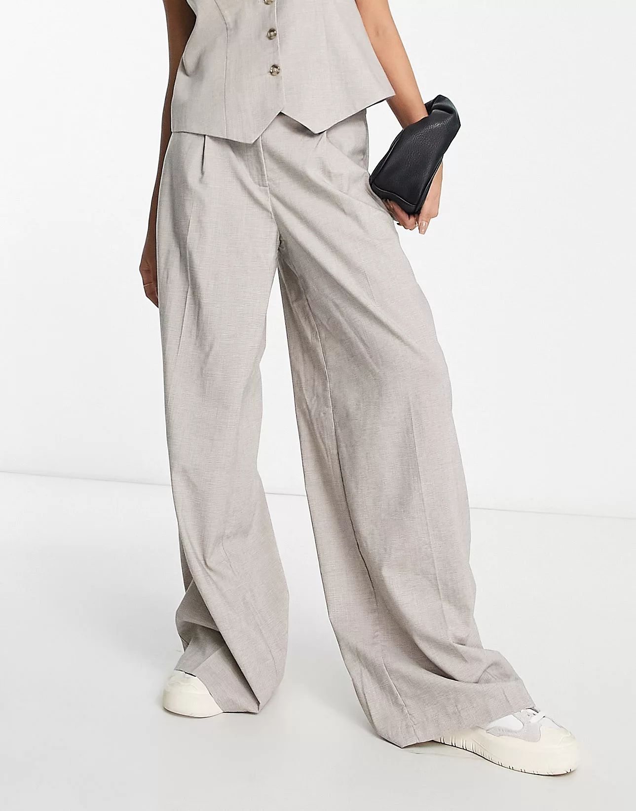 NA-KD long tailored pants in beige - part of a set | ASOS (Global)