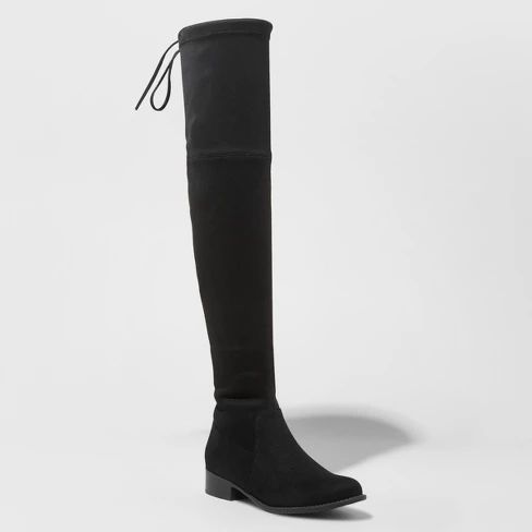 Women's Sidney Over the Knee Sock Boots - A New Day™ Black 11 | Target