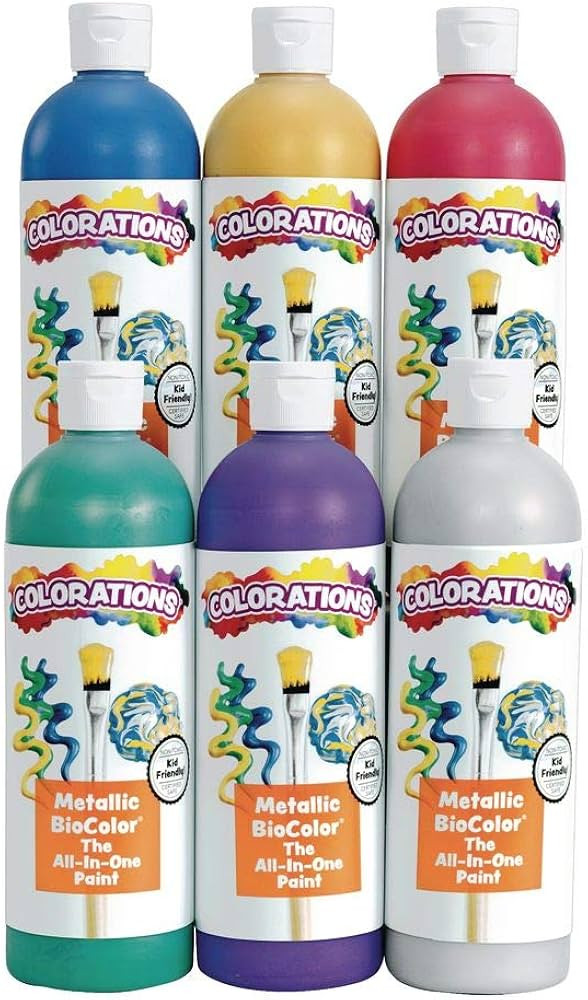 BioColor Paint, Metallic Colors, 16 oz. - Set of 6 (Item # MBIOSET) | Amazon (US)