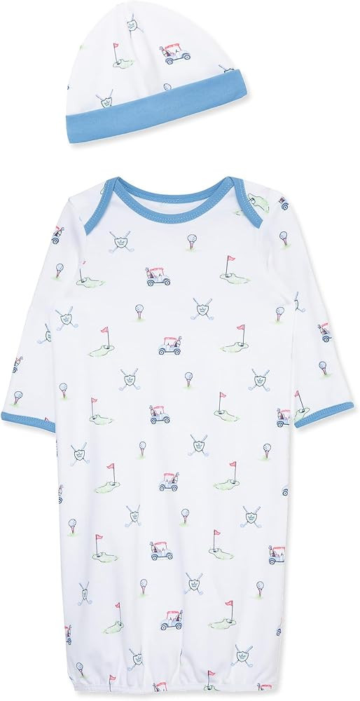 Little Me Clothes for Baby Boys' 2-Piece Nightgown and Cap Set 100% Cotton with Elastic Bottom, B... | Amazon (US)