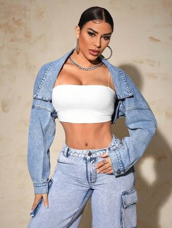 SHEIN SXY Women Simple Casual Denim Jacket | SHEIN