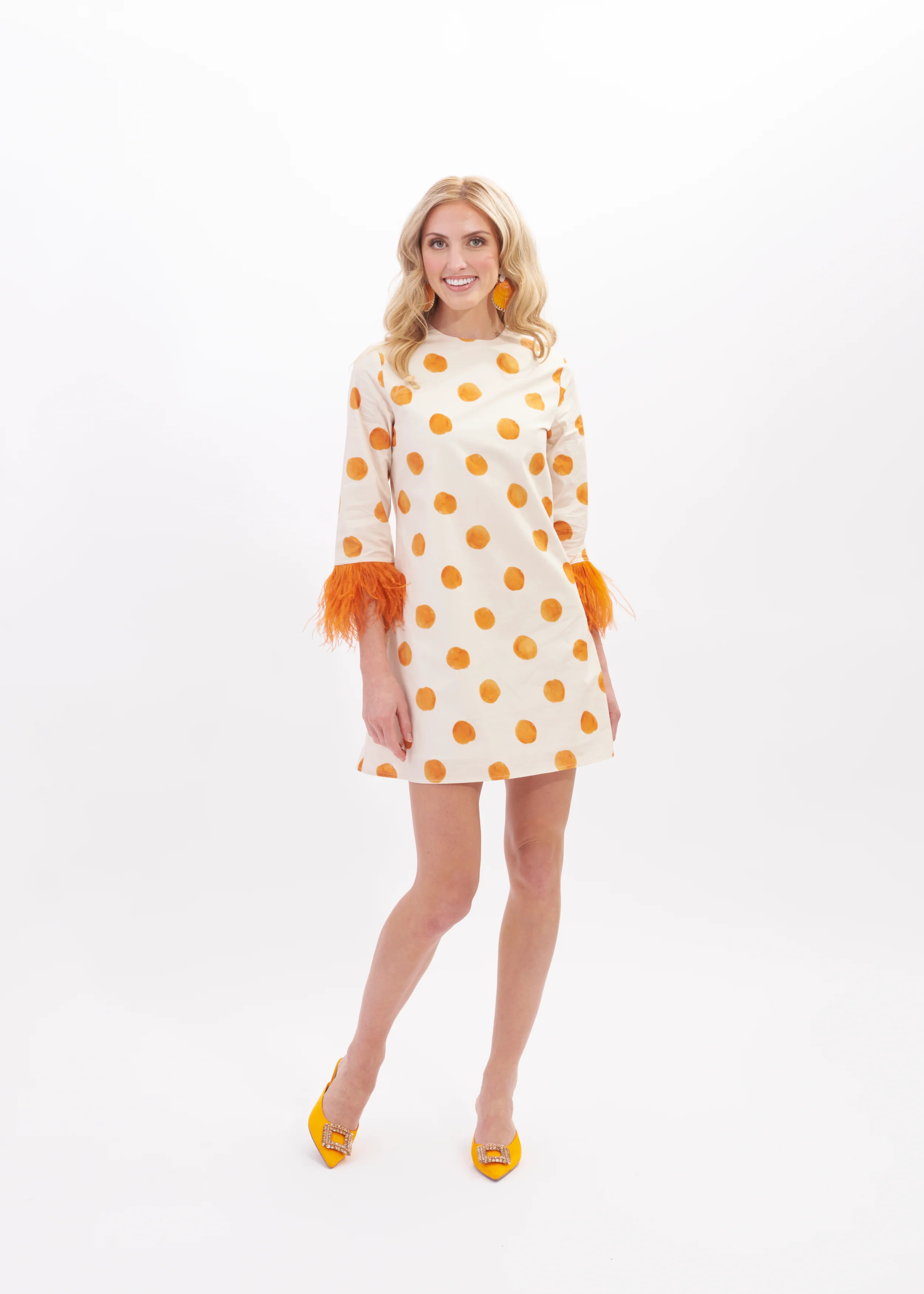 Eva Feather Dress | Orange Dot | Kathleen Maeve