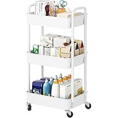 Laiensia 3-Tier Rolling Cart with Wheels,Multifunction Utility Storage Carts, Kitchen Storage Org... | Amazon (US)