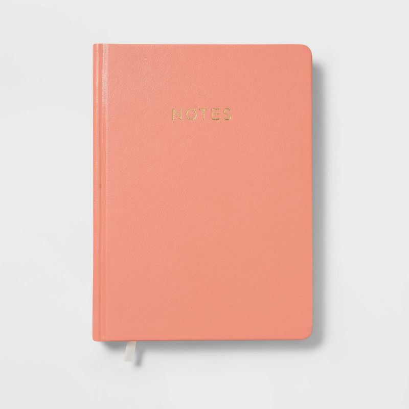 240 Sheet College Ruled Journal 7.75"x5.5" Coral Faux Leather - Threshold™ | Target