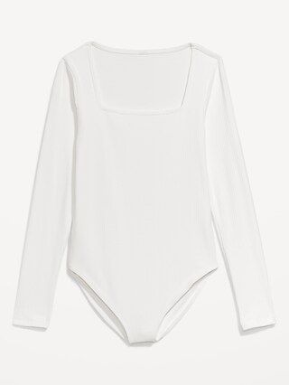 Long-Sleeve Square-Neck Rib-Knit Bodysuit for Women | Old Navy (US)