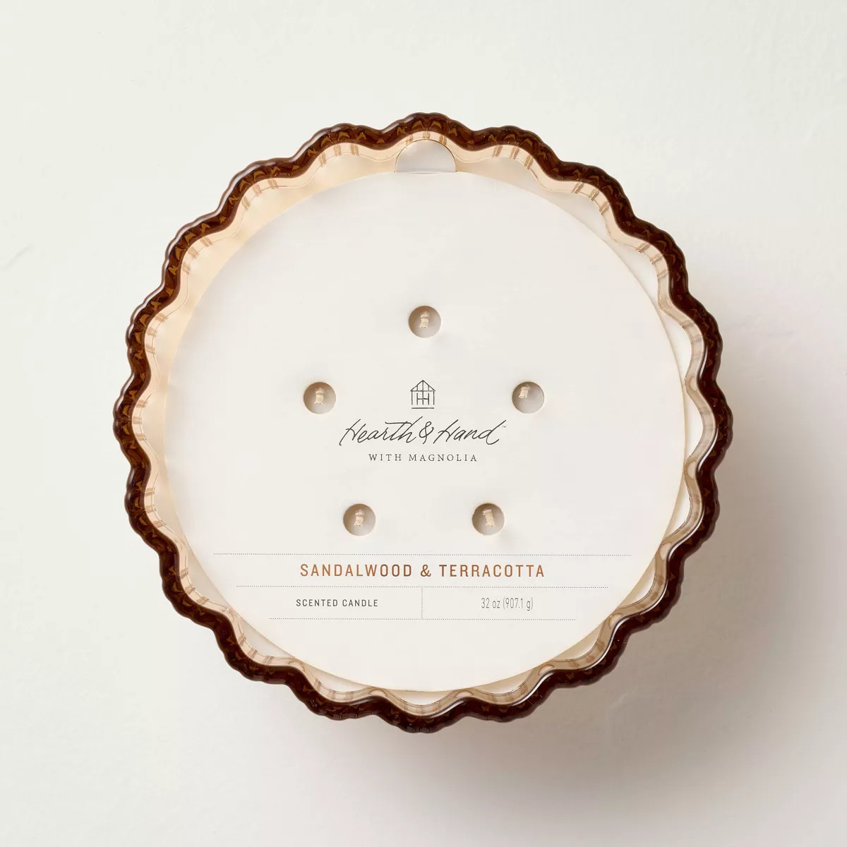 5-Wick Tinted Glass Sandalwood and Terracotta Ribbed Jar Candle Blush 28oz - Hearth & Hand™ wit... | Target