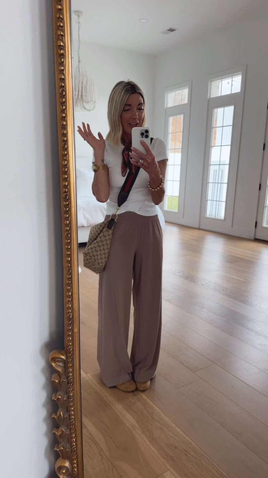OOTD !!!! These pants I’ve talked about over and over ! They are worth the hype , so comfortable, nice stretchy waistbands , pockets , wearing XS ,reg length … paired with this ribbed white tee , cute silk scarf , grab your loafer slides ,cute bag & you’re all set !!!

#LTKOver40 #LTKootd #LTKBeauty