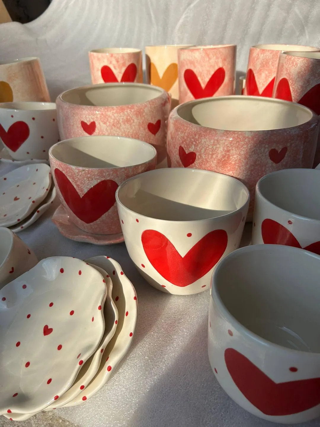 Plant Pot With Saucer Ceramic Pottery Planter Pink Flower Pot Hand Painted Pot for Small Plants P... | Etsy (US)