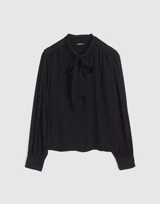 Tie-Neck Long-Sleeve Top | Madewell