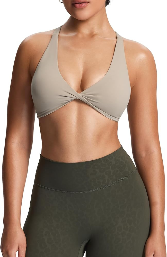 Aoxjox Women's Workout Sports Bras Fitness Satara Low Impact Bra Yoga Crop Tank | Amazon (US)