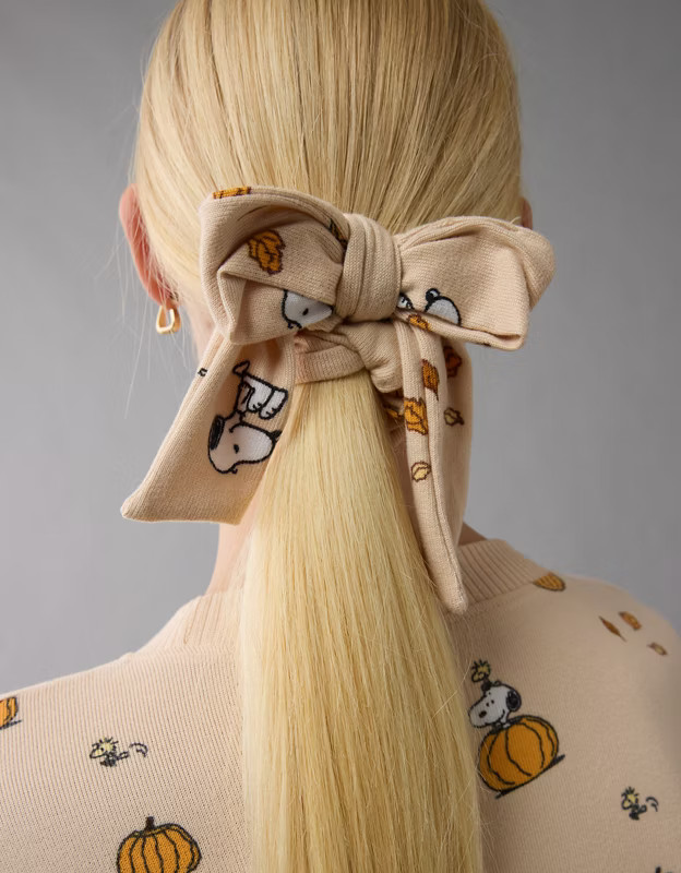 AE Peanuts PJ Bow Scrunchie | American Eagle Outfitters (US & CA)