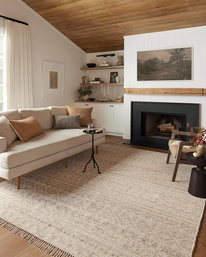 Loloi Angela Rose x Rivers Collection RIV-03 Sand/Ivory 7'-9" x 9'-9" Reversible Area Rug | Amazon (US)