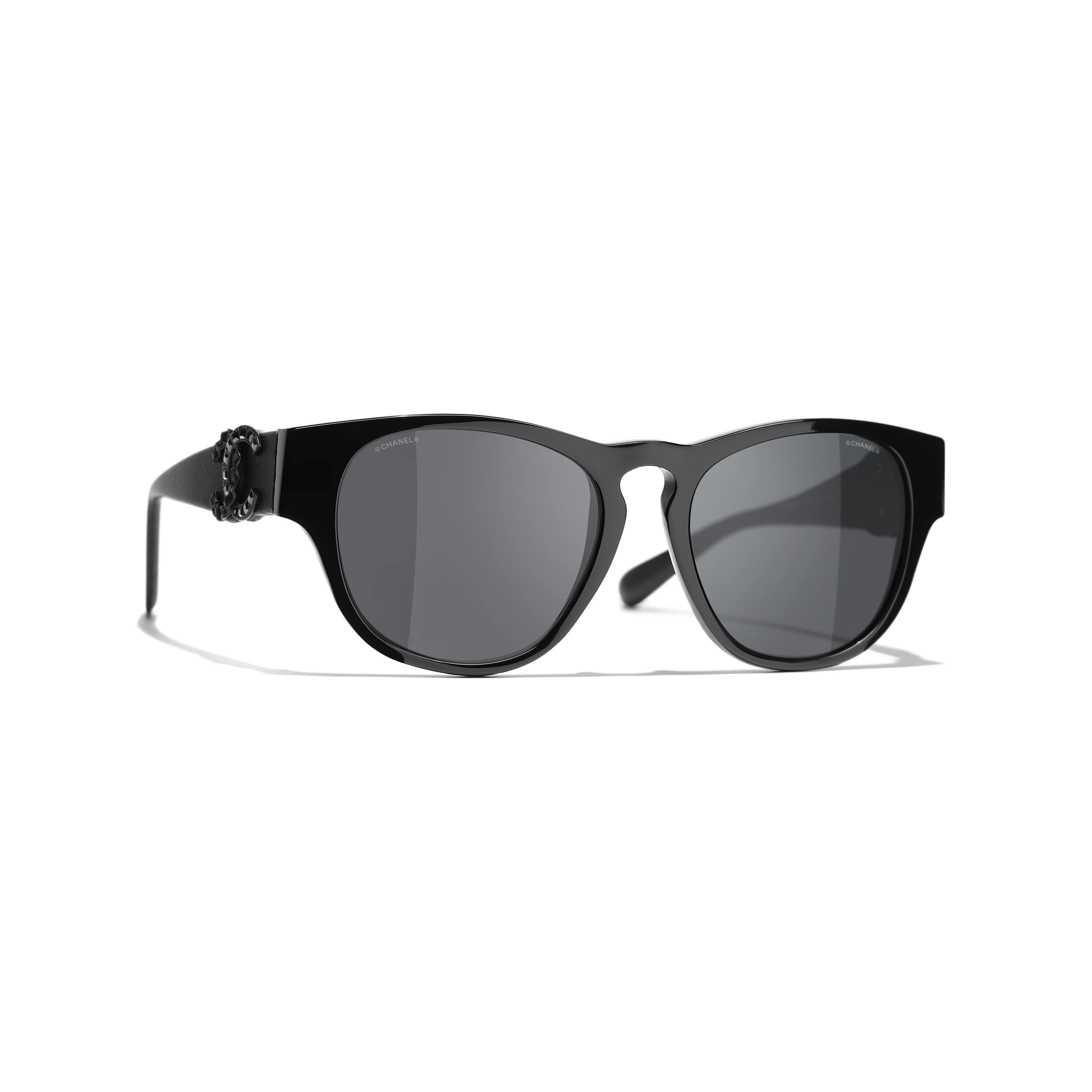 Square Sunglasses

            Acetate
	
		Black. Lenses: Gray | Chanel, Inc. (US)