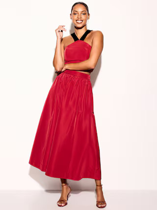 The Occasion by Old Navy High-Waisted Taffeta Midi Skirt | Old Navy (US)