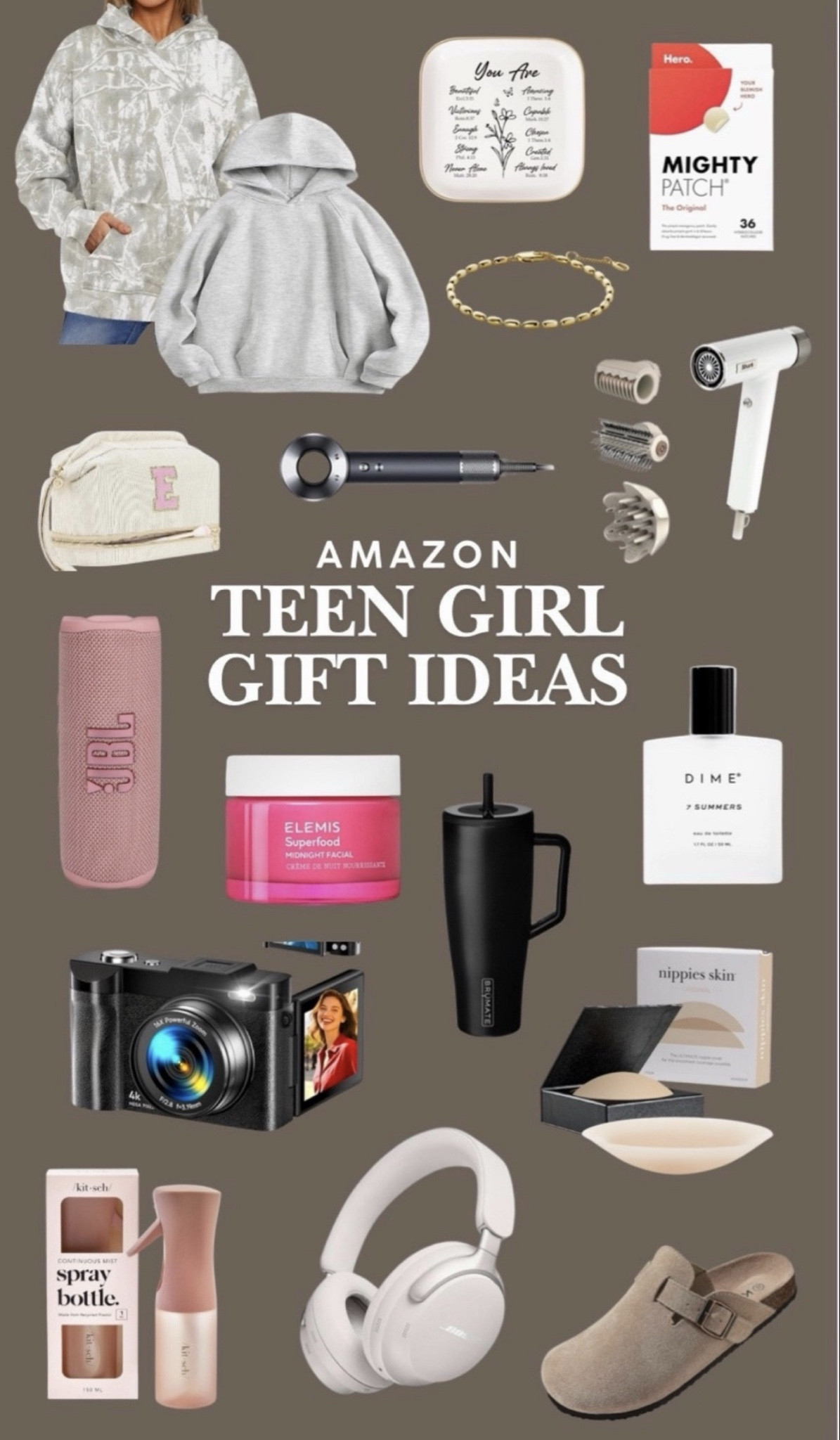 Amazon teen girl gift ideas she’ll actually love.

Teen girl gifts, trendy teen gifts, teen birthday ideas, viral Amazon finds, teen skincare, Stanley tumbler dupe, Bluetooth headphones, oversized hoodie, teen beauty favorites, cozy slippers, camera for teens, stocking stuffer ideas.

#LTKSeasonal #LTKKids