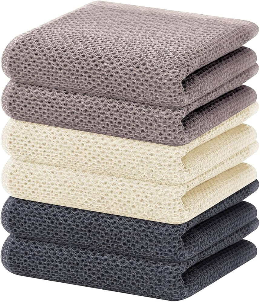 Homaxy 100% Cotton Waffle Weave Kitchen Dish Towels, Ultra Soft Absorbent Quick Drying Cleaning T... | Amazon (US)
