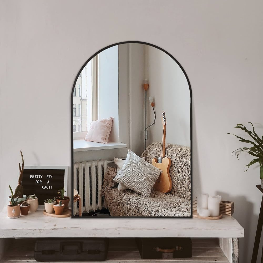 Arched Wall Mirror for Bathroom,Mirrors for Wall,24''x36'',Vanity Mirror for Bedroom Dresser, Ent... | Amazon (US)