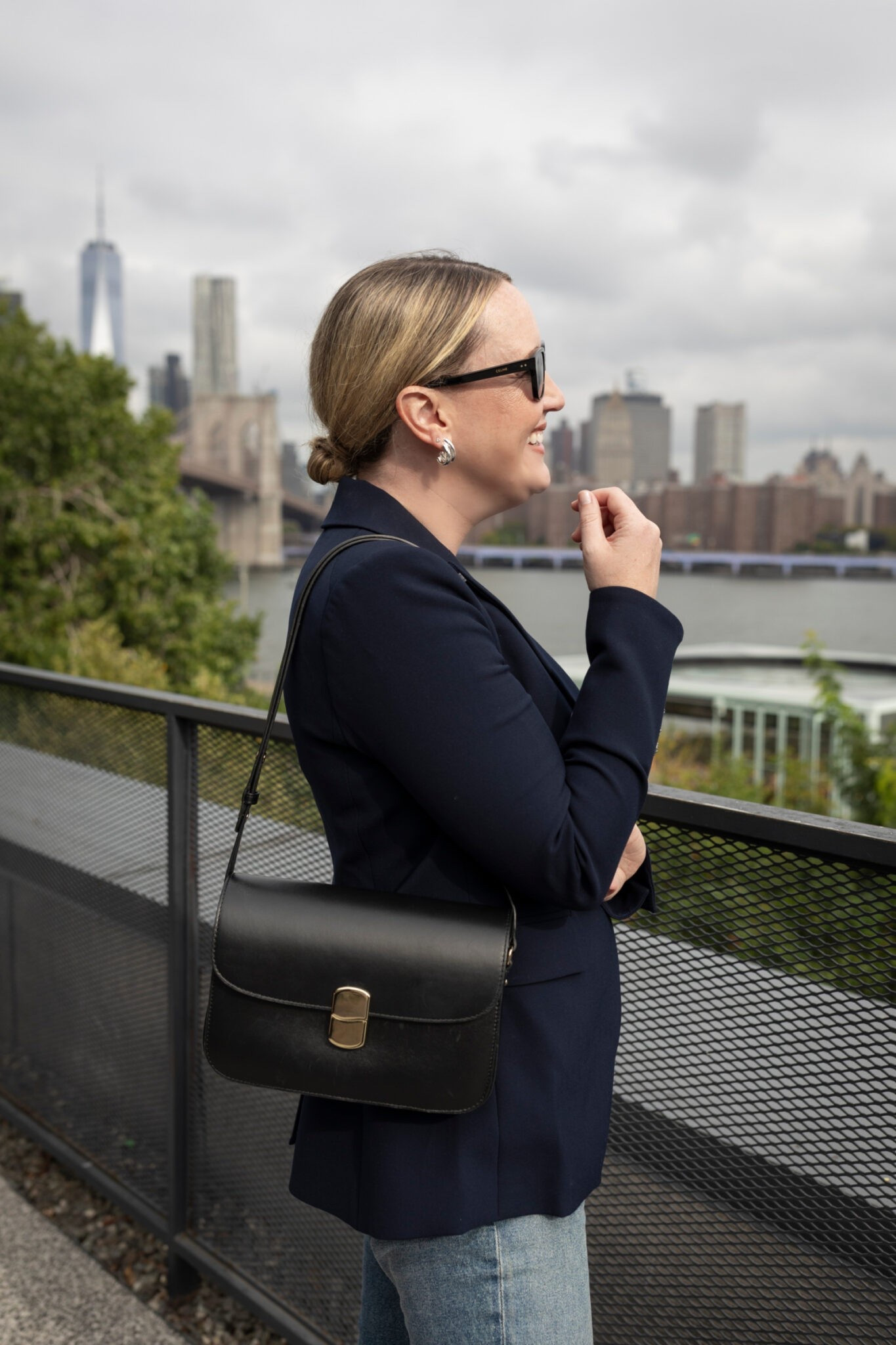 Sézane classic shoulder bag

Fall outfit idea 
Navy blazer 
Transitional outfit

#LTKSeasonal #LTKTravel