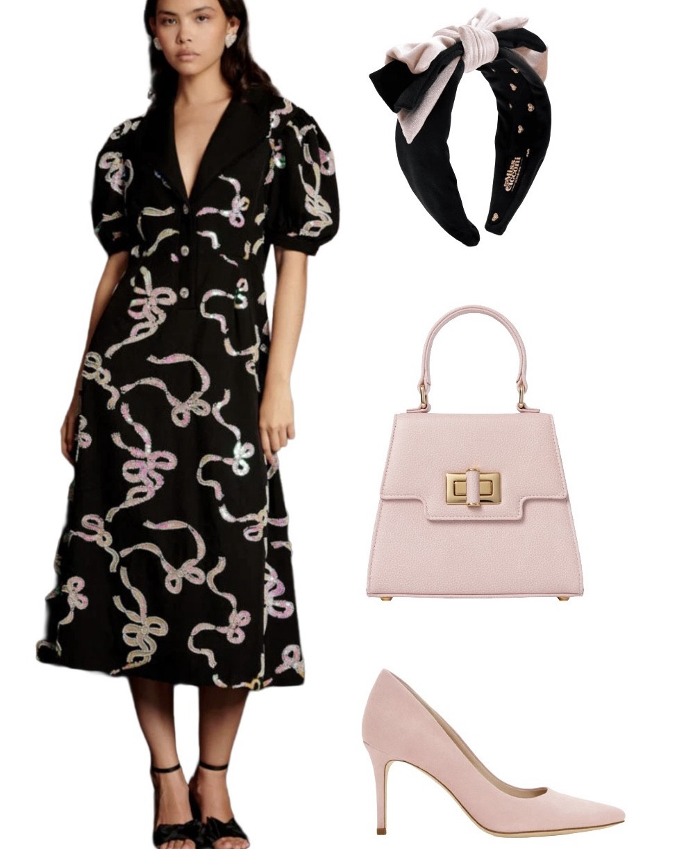 Love love love this new Sister Jane Ripple Bow BlackMidi Dress with Pale Pink sequin bows from their just dropped Showgirls AW25 collection! Partner with the Emmy London Rose Pink Leather Top Handle Bag and matching Rose Heels, with the Black & Pink Headband by -/- at Wolf & Badger for a statement look 🎀


#LTKfestive #LTKeurope #LTKdresses