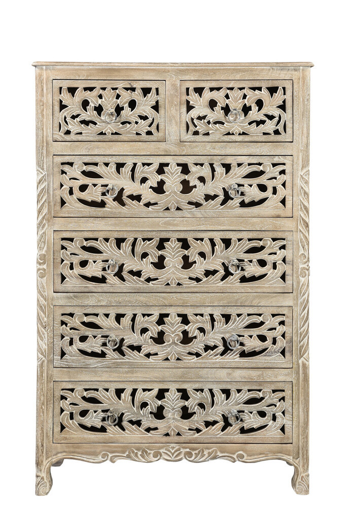 35 Inch Solid Wood Six Drawer Chest In Gray | 1stopbedrooms