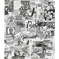 York Wallcoverings Marvel Comics Pow Wallpaper, Non Woven in Black/white by DecoratorsBest | DecoratorsBest