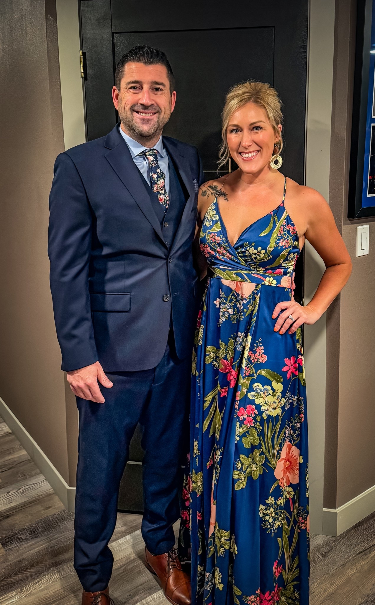 This floral gown is absolutely stunning! The fabric is silky soft and was perfect for a formal event that I had recently. 