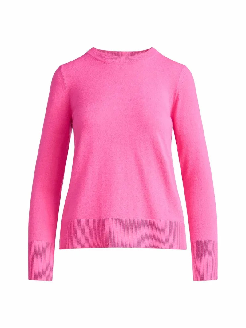 Free Assembly Women's and Women's Plus Cozy Yarn Crewneck Sweater with Long Sleeves. Lightweight,... | Walmart (US)