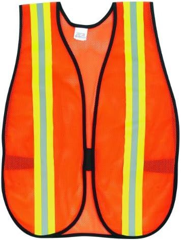 MCR Safety V201R Polyester Mesh General Purpose Safety Vest with 2-Inch Lime/Silver Reflective St... | Amazon (US)
